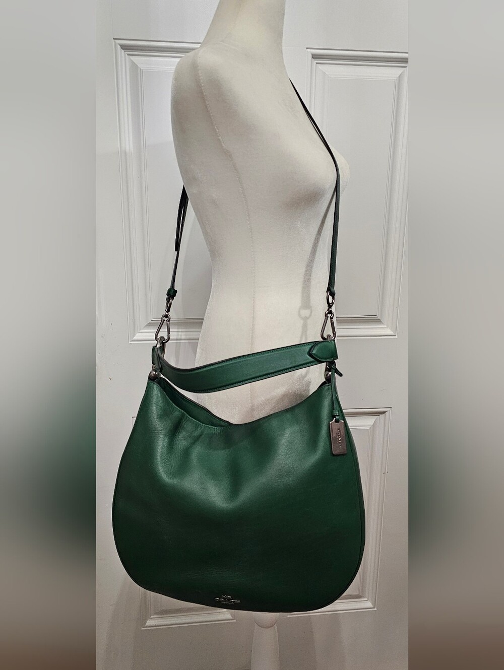 Coach Mae Hobo Hunter Green Glovetanned Leather Crossbody Bag - Picture 4 of 15